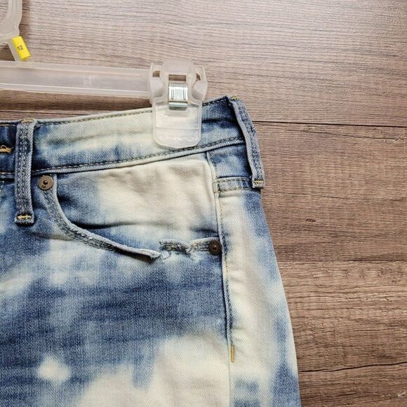 Mossimo High Rise Midi Cut-Off Shorts Size 0 / 25 Womens Denim Jean Bleached - Picture 5 of 10